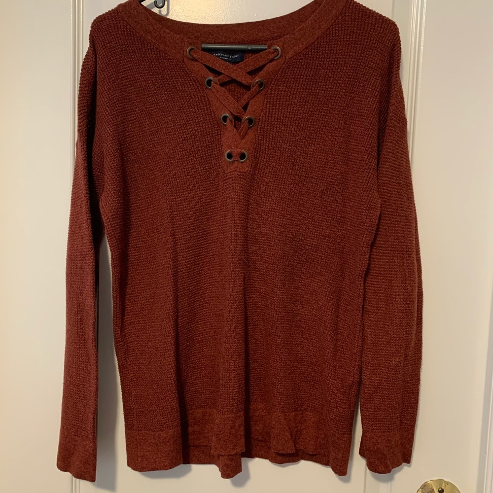 American Eagle Waffle Henley